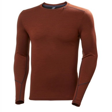 Undershirt Helly Hansen Men Lifa Merino Midweight Crew Redwood Melange