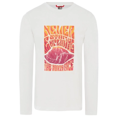 Shirt The North Face Men L/S Graphic Tee TNF White Flame Orange