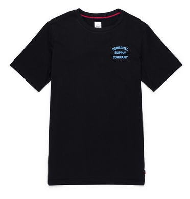 T-Shirt Herschel Supply Co. Men's Tee Stack Logo Black Alaskan Blue