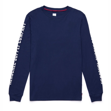Trui Herschel Supply Co. Men's Long Sleeve Tee Sleeve Print Peacoat White