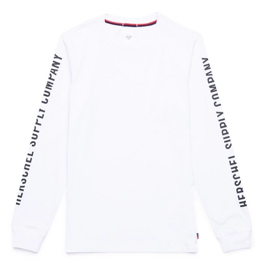 Trui Herschel Supply Co. Men's Long Sleeve Tee Sleeve Print Bright White Black