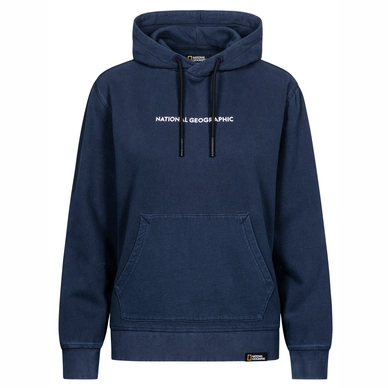 Trui National Geographic Women Garment Dyed Hoodie Navy
