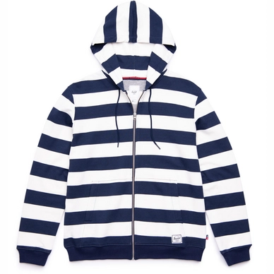 Vest Herschel Supply Co. Men's Full Zip Hoodie Border Stripe Peacoat Rib