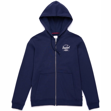 Vest Herschel Supply Co. Men's Full Zip Hoodie Classic Logo Peacoat White
