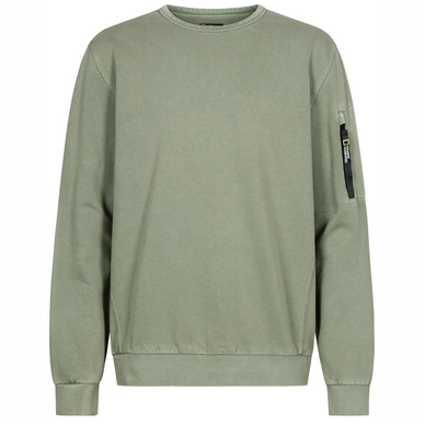 Trui National Geographic Men Garment Dyed Crewneck Agave Green