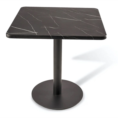 Dining Table POLSPOTTEN Slab Marble Look Shiny Black