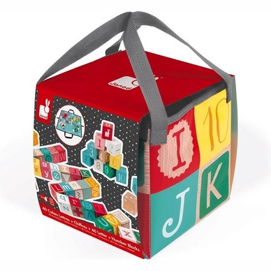 Kubix Janod Blocks Wörter & Zahlen (40-teilig)