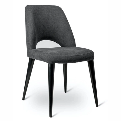 Chair POLSPOTTEN Holy Fabric Dark Grey / Black Legs