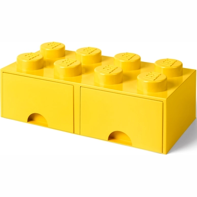 Opbergbox LEGO met 2 Lades Brick 8 Geel
