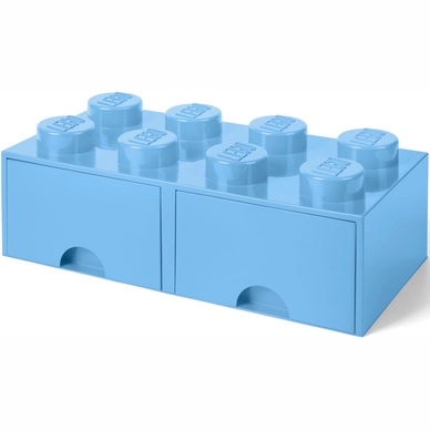 Opbergbox LEGO met 2 Lades Brick 8 Lichtlauw