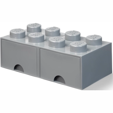 Opbergbox LEGO met 2 Lades Brick 8 Grijs