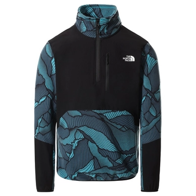 Pullover The North Face Glacier Pro 1/4 Zip Enamel Blue Back To Nature Mountain Print Herren