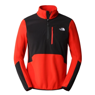 Pull The North Face Homme Glacier Pro 1/4 Zip Fiery Red TNF Black