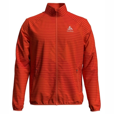 Jacke Odlo Element Light AOP Mandarin Red Aura Orange Herren