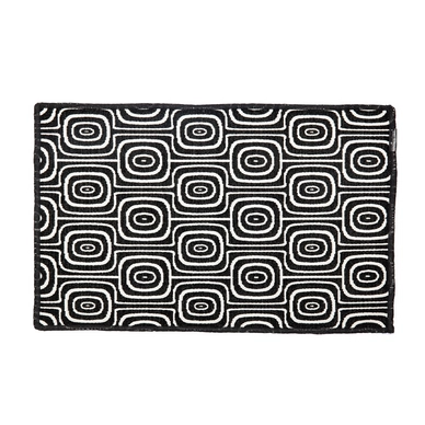 Placemat Dutchdeluxes Woven Black & White Monkey Eyes (set van 4)