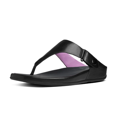 FitFlop Gladdie Toe-Post Leather Black
