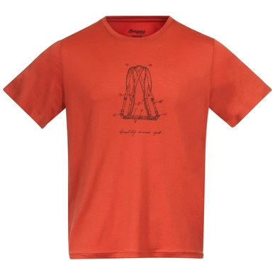T-Shirt Bergans Homme Graphic Wool Tee Brick