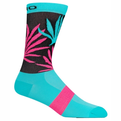 Chaussettes de Cyclisme Giro Comp Highrise Screaming Teal/Neon Pink