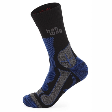 Chaussettes de Randonnée Hanwag Unisex Hanwag Trek-Merino Socke Black Royal Blue