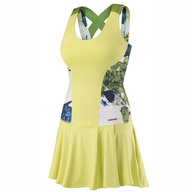 Tenniskleid HEAD Vision Graphic Dress Celery Green Damen