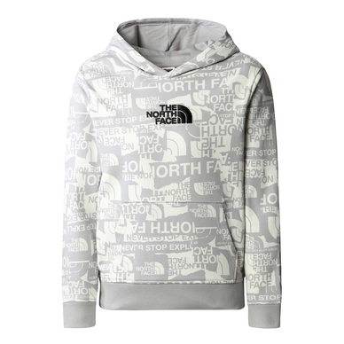 Pullover The North Face Drew Peak Light Pullover Hoodie Kinder Meld Grey TNF Brand Proud Print