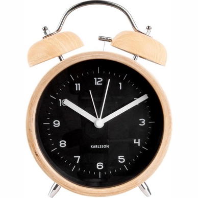 Wecker Karlsson Classic Bell Wood With Black Dial 21 cm