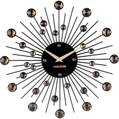 Uhr Karlsson Sunburst Crystal Black Medium 30 cm