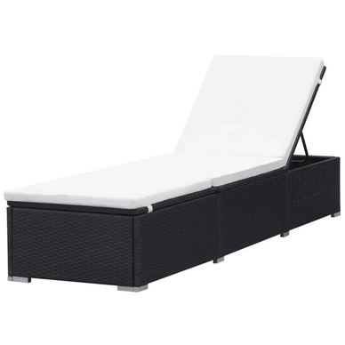 Ligbed Vida Rattan Met Kussen Grijs