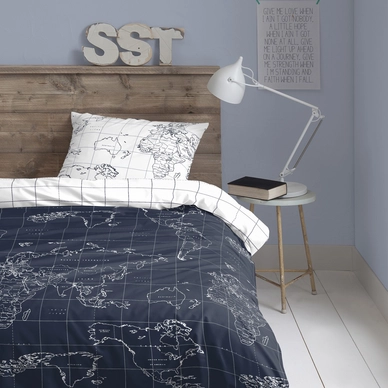 Bettwäsche Cinderella Globe Navy Perkal