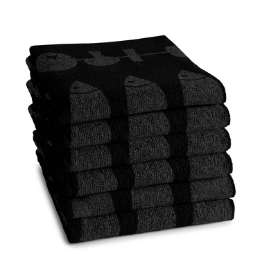 Kitchen Towel DDDDD Foodbar Black (Set of 6)