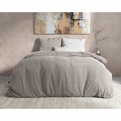 Dekbedovertrek Dreamhouse Double Face Grey/White Flanel