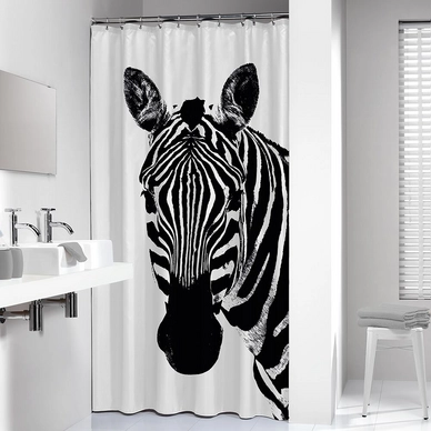 Rideau de Douche Sealskin Zebra Noir Blanc (180 x 200 cm)