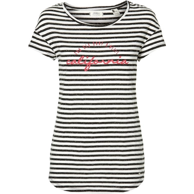 T-Shirt O'Neill Stripe Script White Black Damen