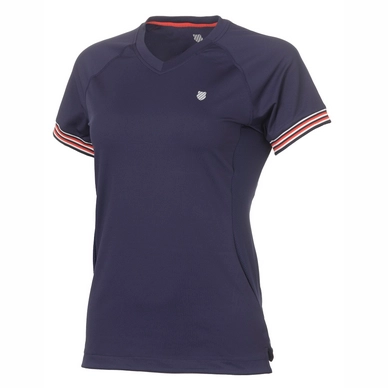 Tennisshirt K Swiss Heritage Short Sleeve Tee Marine Damen