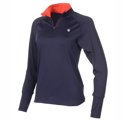 Tennis Sweatshirt K Swiss Heritage Long Sleeve Zip Mock Women Navy