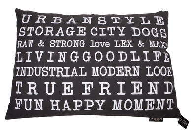 Hondenkussen Lex&Max Tekst Urban Antraciet 100 x 70 cm