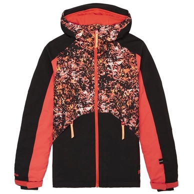 Skijacke O'Neill Allure Jacket Black Aop W/ Red Mädchen