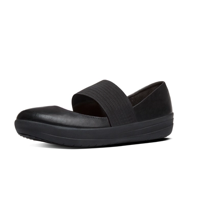 Ballerina FitFlop F-Sporty Mary Jane Leder All Black