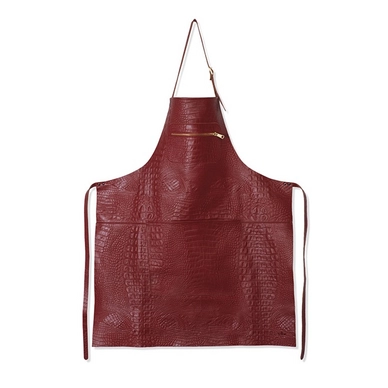 Schort Dutchdeluxes Zipper Style Apron Croco Style New Ruby Red