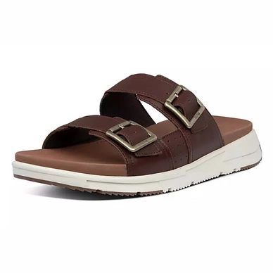 FitFlop Men Arlo Adjustable Slide Leather Cognac