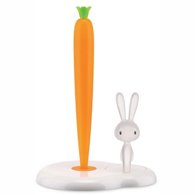 Porte-rouleau De Papier Cuisine Alessi – Design Lapin & Carotte – En Résine Thermoplastique Blanc – Dimensions 34 X 20,2 X 16 Cm – Déco Ludique