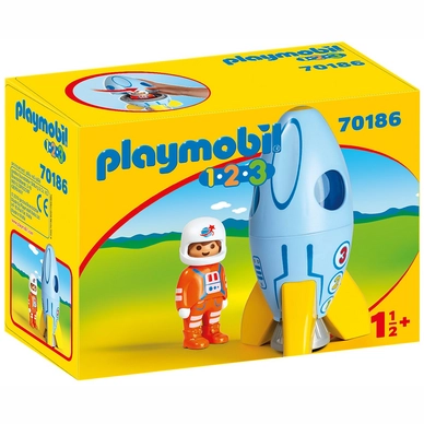 Playmobil 1.2.3. Astronaut mit Rakete 70186