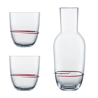 Karaf Zwiesel Glas Aura Set + 2 Tumblers Rood