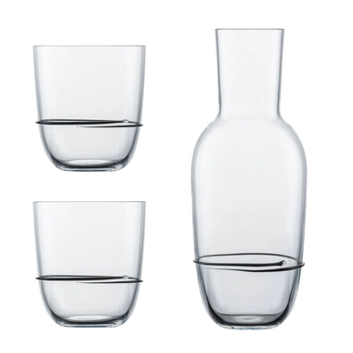 Karaf Zwiesel Glas Aura Set + 2 Tumblers Zwart