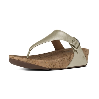 Zehentrenner FitFlop The Skinny Leder Metallic Pale Gold Damen