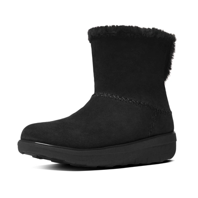 FitFlop Supercush Mukloaff Shorty Suede All Black