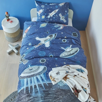 Beddinghouse Kids Space Blauw Dekbedovertrek Katoen