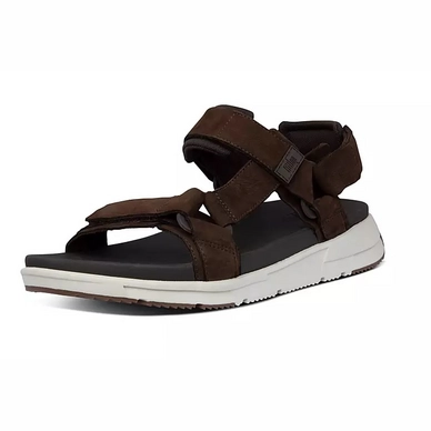 FitFlop Men Sporty Back-Strap Sandal Nubuck Chocolate Brown