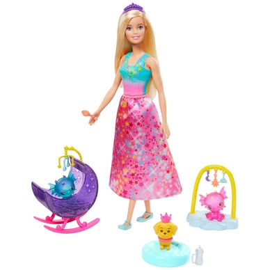 Barbie Fee speelset Dreamtopia: Prinses met babydraakjes (GJK51)