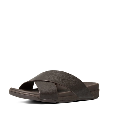 FitFlop Surfer Slide Leather Chocolate